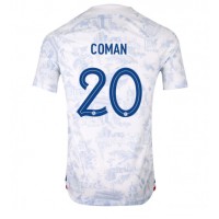 Camisa de Futebol França Kingsley Coman #20 Equipamento Secundário Mundo 2022 Manga Curta